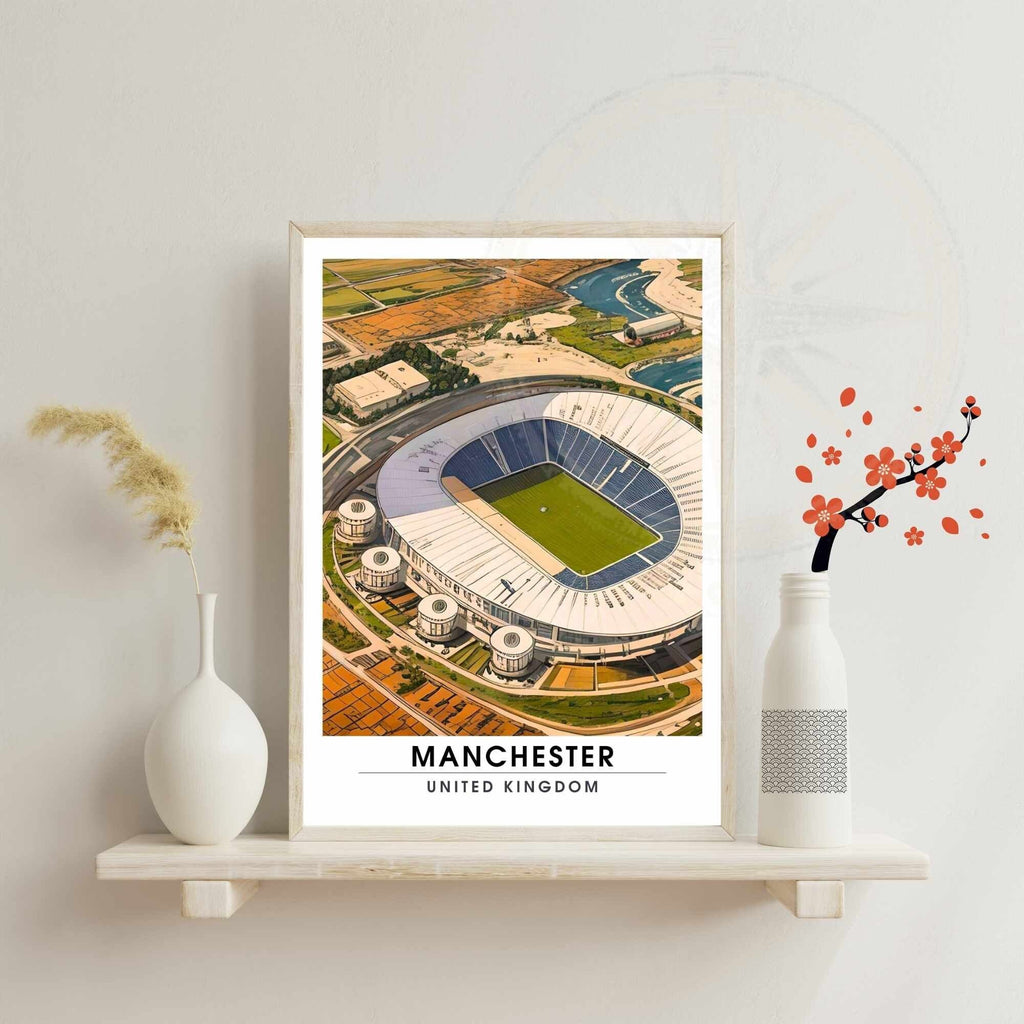 Affiche Manchester - Etihad Stadium | impression de voyage Manchester | affiche de voyage Manchester | Affiche Etihad Stadium-4