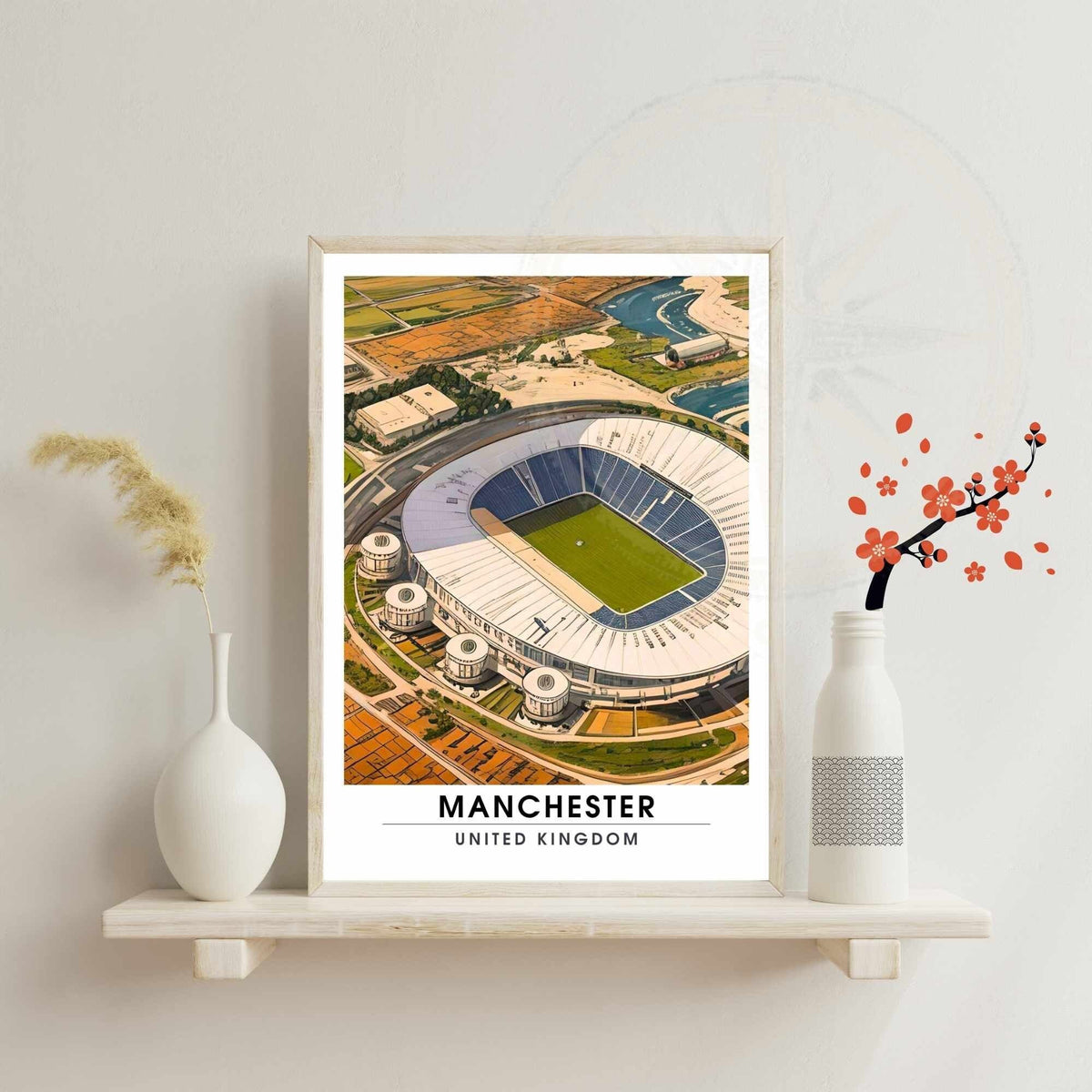 Affiche Manchester - Etihad Stadium | impression de voyage Manchester | affiche de voyage Manchester | Affiche Etihad Stadium-4