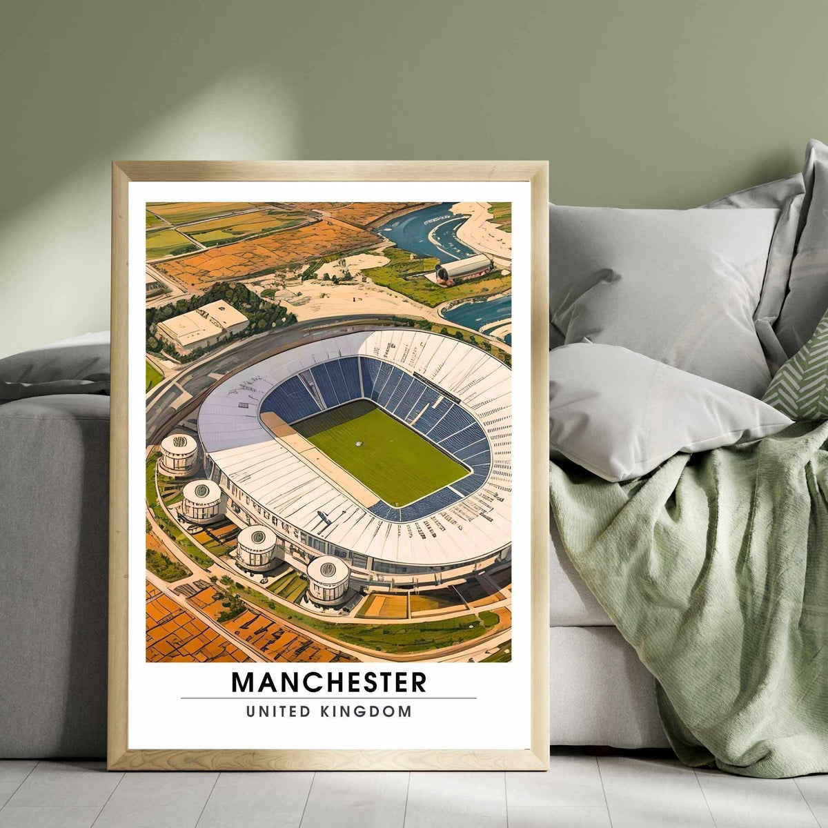 Affiche Manchester - Etihad Stadium | impression de voyage Manchester | affiche de voyage Manchester | Affiche Etihad Stadium-3