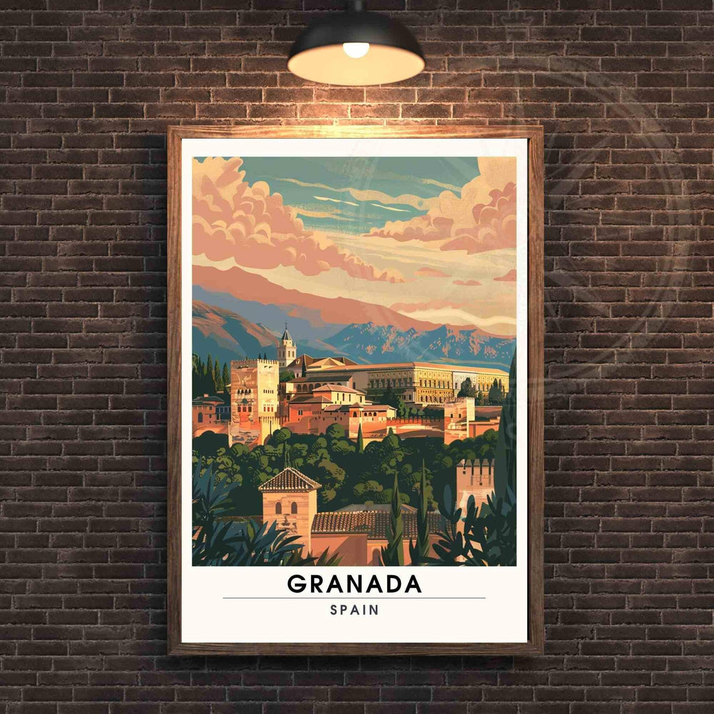 Affiche Grenade | Impression  de voyage Grenade, Espagne - Affiche Alhambra-2