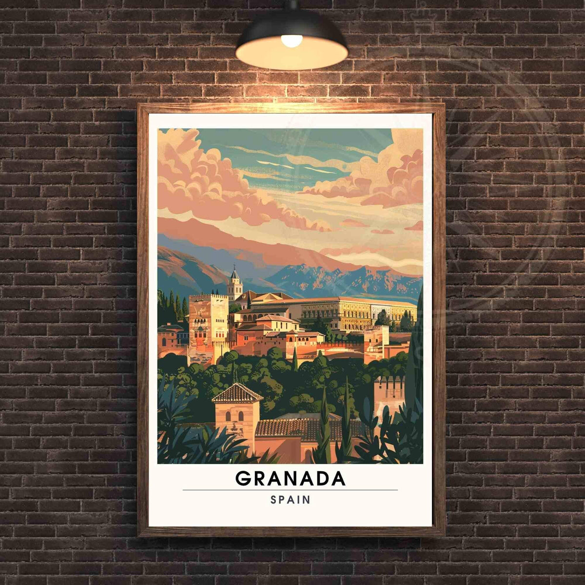 Affiche Grenade | Impression  de voyage Grenade, Espagne - Affiche Alhambra-2