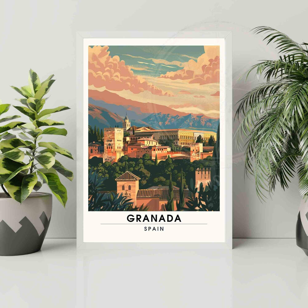 Affiche Grenade | Impression  de voyage Grenade, Espagne - Affiche Alhambra-3